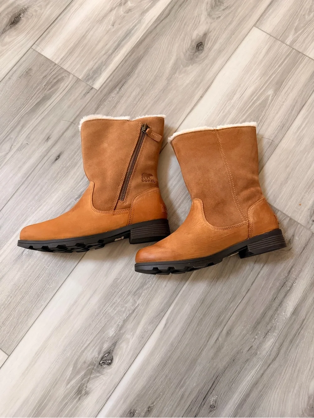 Sorel Waterproof Faux Fur Mid-Calf Boots Women’s 7 Brown NL3025-224